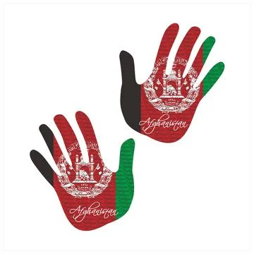 Afghanistan flag hand vector Stock Illustration