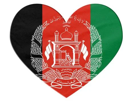 Afghanistan flag heart shape representing national patriotism Stock-Illustration