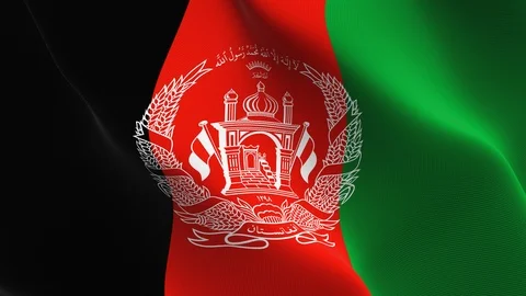 Afghanistan flag loop waving on wind. Stock Footage 119166094