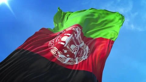 Afghanistan Flag Low Angle View Stock Footage 295682796