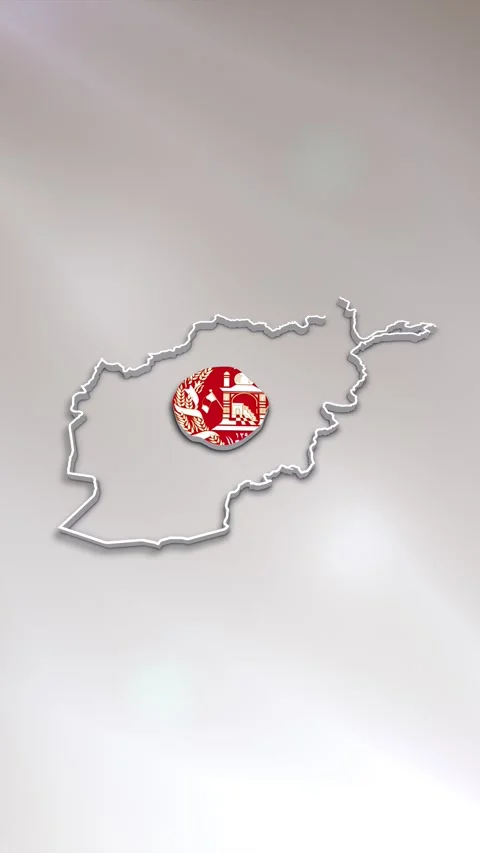 Afghanistan Flag on Map Stock Footage 278172358