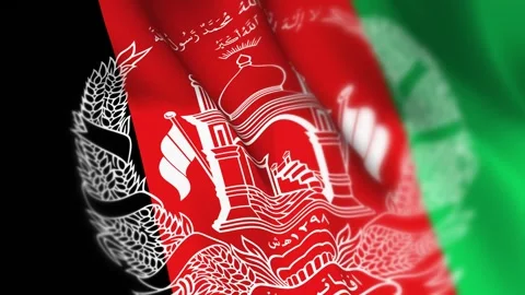 Afghanistan Flag Seamless Loop 4k 60fps on Sky Background Stock Footage 340348076