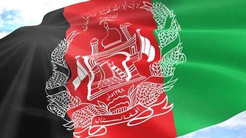 Afghanistan Flag Seamless Loop 4k 60fps on Sky Background Stock Footage 341569216