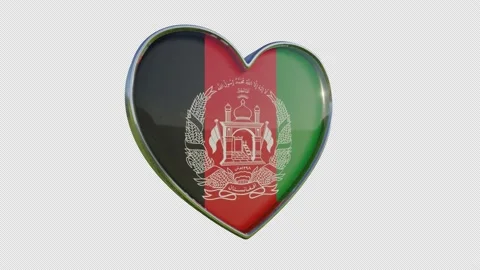 Afghanistan Flag in the Shape of 3D Heart. Stock Footage 141504249