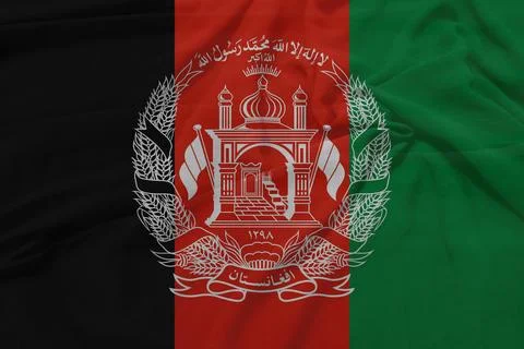 Afghanistan    Flag textile wave view Stock Illustration