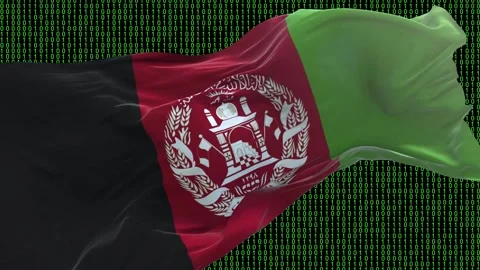 Afghanistan flag - Waving flag on matrix binary code background Stock Footage 321420768