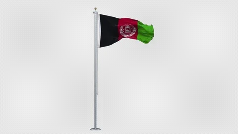 The Afghanistan flag is waving. Stock Footage 296140464