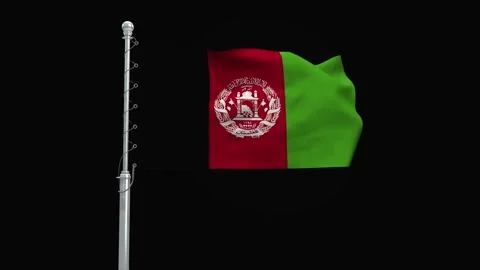 Afghanistan Flag Waving in Loop and Textured 3d Rendered Background Stock Footage 282888559