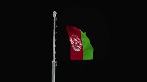 Afghanistan Flag Waving in Loop and Textured 3d Rendered Background - Stock Footage 282888565