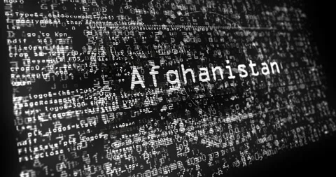 Afghanistan flag waving with security code Stock Footage 340608890