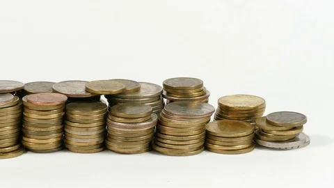 Afghanistan flag waving with stack of money coins Stock Footage 71132845