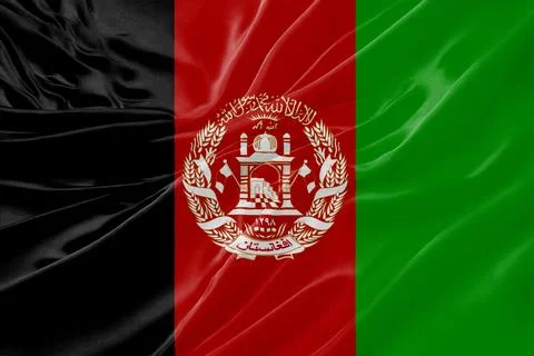 Afghanistan Flag Waving Textures Background Stock Illustration