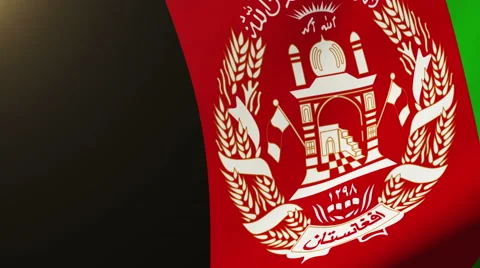 Afghanistan flag waving in the wind. Looping sun rises style.  Animation loop Stock Footage 48589248