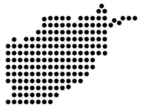 Afghanistan full dot map vector in points only for minimal and modern design Stock Illustration