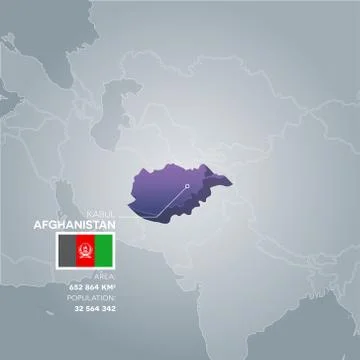 Afghanistan information map. Stock Illustration