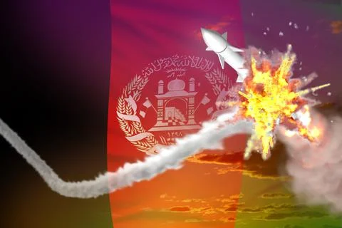 Afghanistan intercepted supersonic warhead Stock Illustration