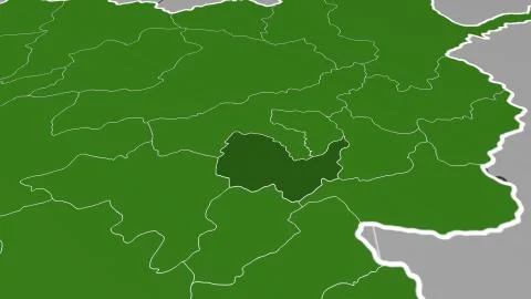 Afghanistan - Kabul outlined on solid map Illustrazione stock