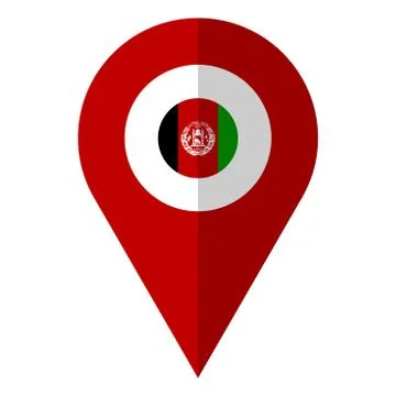Afghanistan location map pin vector illustration Stock Illustration