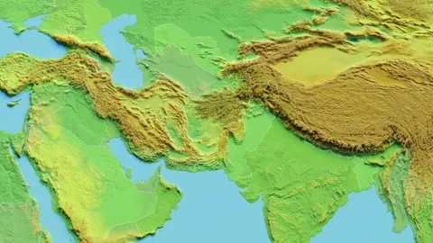 Afghanistan Map 3D animated with Borders Stock Footage 348510021