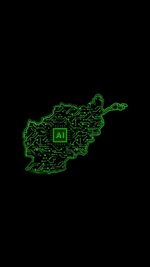 Afghanistan Map AI Chipset Technology Opener Stock Footage 337171059