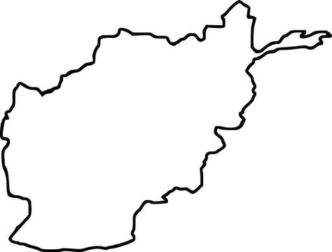 Afghanistan map contour Stock Illustration