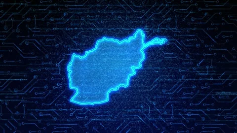 Afghanistan Map Digital Technology Opener Vidéo 335080566