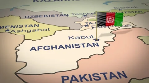 Afghanistan Map Flag 4K Loop Vídeos de archivo 315099370