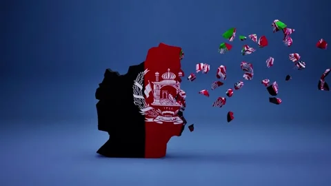 Afghanistan Map With Flag Stock Footage 323578320