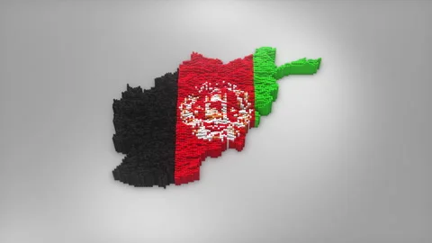 Afghanistan Map with Flag Intro Background Stock Footage 315163281
