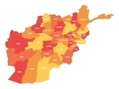 Afghanistan - map of provinces Stock Illustration