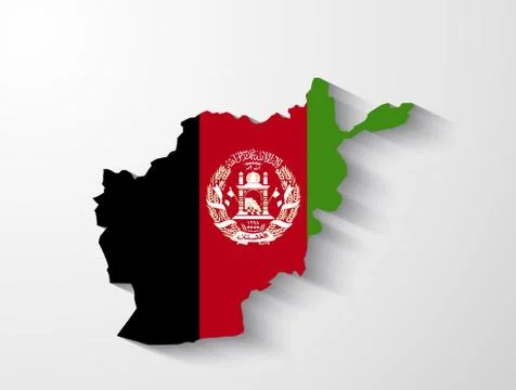 Afghanistan map with shadow effect Stock Illustration