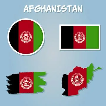 Afghanistan map on a world map with flag and map pointer, vector illustration Illustrazione stock