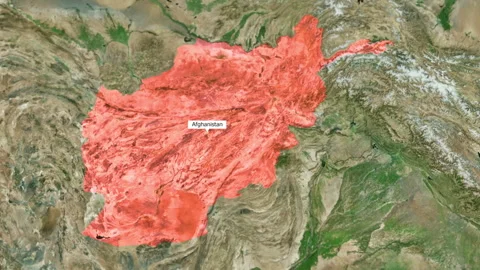 Afghanistan Map Zoom Stock Footage 158086592