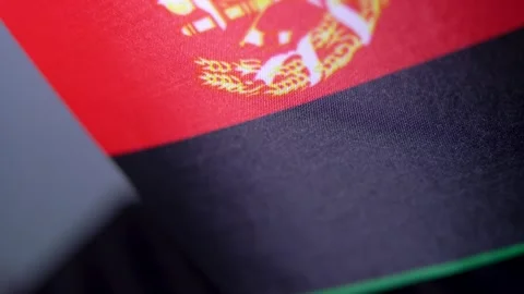 Afghanistan National Flag Textile Macro Fabric Detail Stock Footage 328631853
