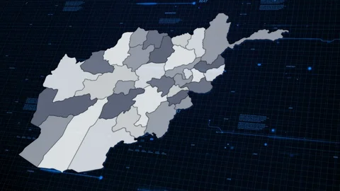 Afghanistan network map Stock Footage 87977854