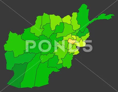 Afghanistan population heat map as color density illustration ~ Clip ...