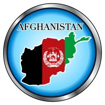 Afghanistan Round Button Stock Illustration
