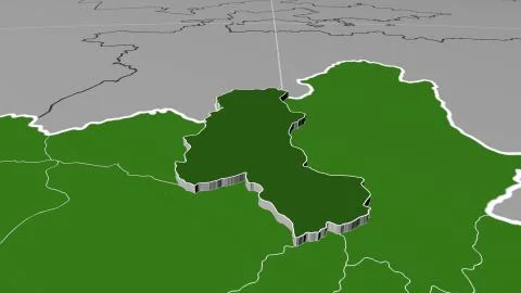 Afghanistan - Takhar extruded on solid map 스톡 일러스트