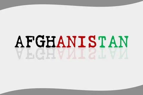 Afghanistan typography with reflection vector illustration Stock Illustration