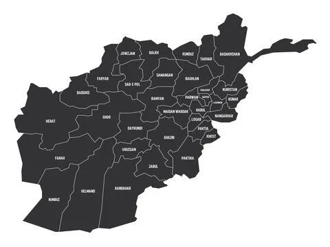 Afghanistan - vector map of provinces Stock Illustration
