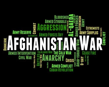 Afghanistan War Means Military Action And Clash Stock Illustration