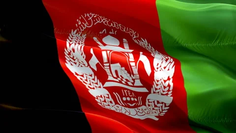 Afghanistan waving flag. National 3d Afghan flag waving. Sign of Afghanistan Stock Footage 166316098
