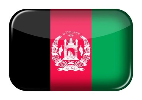 Afghanistan web icon rectangle button 3d illustration イラスト素材