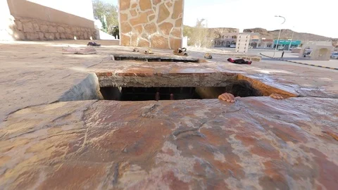 Aflaj Irrigation System in an old omani village. Stock Footage 112896153