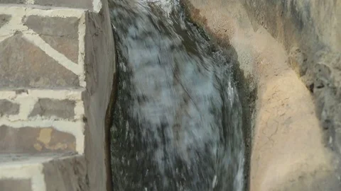 Aflaj Irrigation System in an old omani village. Video stock 117730645
