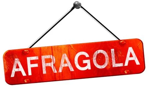 Afragola, 3D rendering, a red hanging sign Stock Illustration