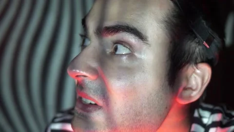 Afraid and Scared Man Looking Around Feeling Lost in Space Vidéo 136131435