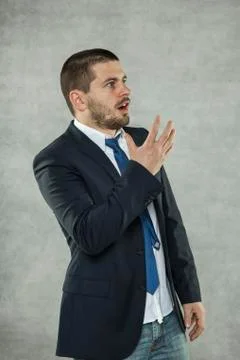 Afraid businessman Foto stock