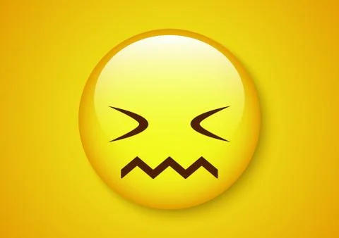 Afraid face emoticon character Stock Illustration