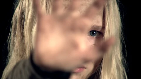 Afraid girl Stock Footage 128949827